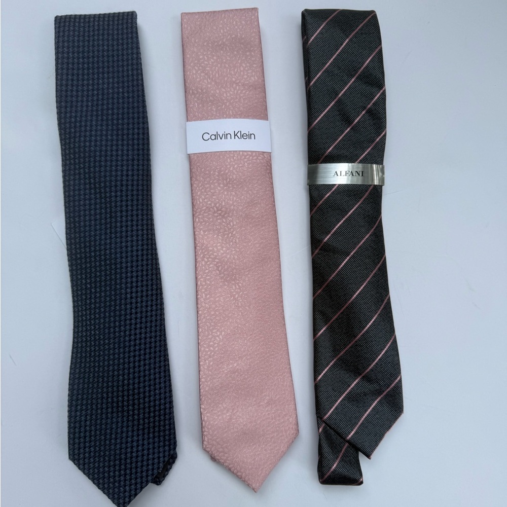 Calvin Klein Pink, Michael Kors Dk Navy, & Alfani Pink Ties